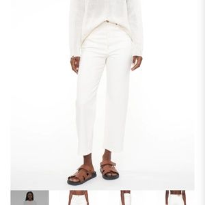 NWT Pistola Denim Cassie Crop Straight Leg - Sand / white - size 25